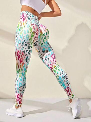 Womens High Waist Tie Dye Seamless Leggings Compression Yoga Pants for Gym Running and Active Wear in Kuwait