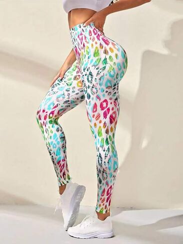 Womens High Waist Tie Dye Seamless Leggings Compression Yoga Pants for Gym Running and Active Wear in Kuwait
