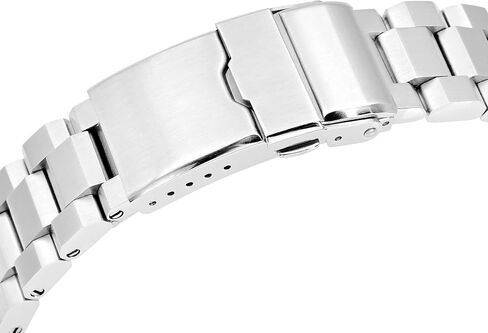 MiLTAT 22mm Hexad Watch Band Straight End Lug, 316L Stainless Steel Brushed Baton Clasp in Kuwait