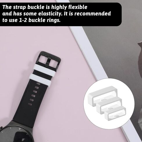 9 Pcs Watch Band Retainer Loops, 18mm/20mm/22mm Watch Band Keepers, White Silicone Watch Strap Holder Rings Replacement Parts for Smart Sport Watches in Kuwait
