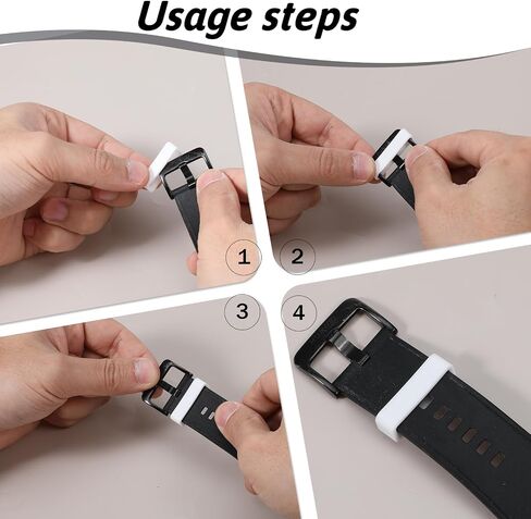 9 Pcs Watch Band Retainer Loops, 18mm/20mm/22mm Watch Band Keepers, White Silicone Watch Strap Holder Rings Replacement Parts for Smart Sport Watches in Kuwait