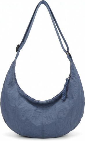 Nylon Crossbody Bags for Women Slouchy Crescent Tote Bag Lightweight Casual Shoulder Hobo Dumpling Bag Travel Sling Purse in Saudi Arabia
