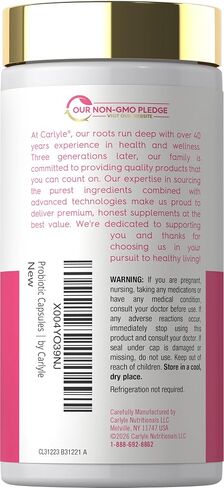 Carlyle Women's 30 Billion CFU Probiotic | Supported by 22 Strains Plus Cranberry | 30 Capsules | Supports Healthy Vaginal ph and Yeast Balance | Vegan, Non-GMO and Gluten Free | for Her in Kuwait