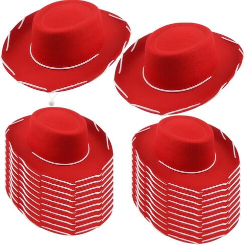20 Pcs Child Cowboy Hat Felt Western Cowgirl Hat with Neck Drawstring for Kids Cowboy Costume Accessory in Kuwait