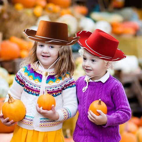 20 Pcs Child Cowboy Hat Felt Western Cowgirl Hat with Neck Drawstring for Kids Cowboy Costume Accessory in Kuwait