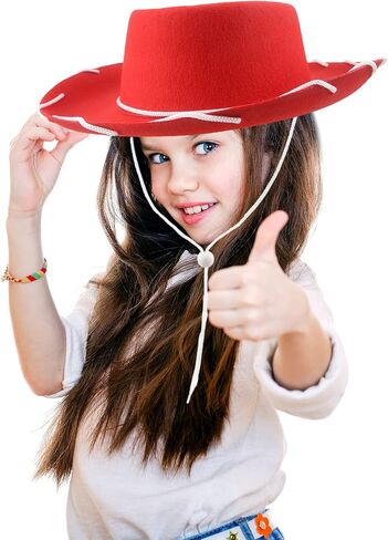20 Pcs Child Cowboy Hat Felt Western Cowgirl Hat with Neck Drawstring for Kids Cowboy Costume Accessory in Kuwait
