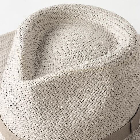 Vintage Straw Fedora Hat for Women Ladies Summer UPF Wide Brim Panama Sombrero Beach Travel in Saudi Arabia