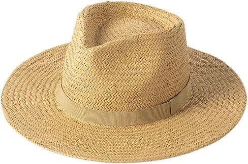 Vintage Straw Fedora Hat for Women Ladies Summer UPF Wide Brim Panama Sombrero Beach Travel in Saudi Arabia