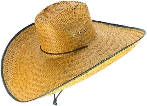 Double Weaved Ranch Style Hat Universal Fit Wide Brim Straw Hat in Kuwait