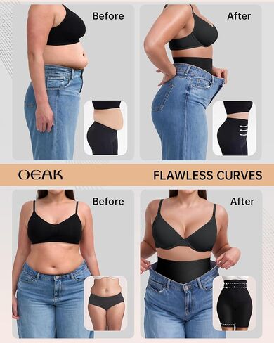 OEAK Shapewear Tummy Control for Women Thigh Slimmer High Waisted Body Shaper Shorts Butt Lifting Shapewear for Under Dresses Black,4XL in Kuwait