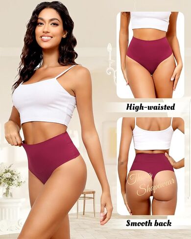 LEVAO Thong Shapewear Tummy Control for Women High Waist Seamless Shaper Panties No Show Postpartum Underwear 4 Pack in Kuwait