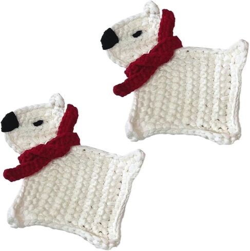 UMIRRO Handwoven Drink Coasters for Coffee Table, Cute Themed Gifts for Cat Lovers, Home Kitchen Decor for Room - Cat Butt & Paw Print, Set of 2 in Saudi Arabia
