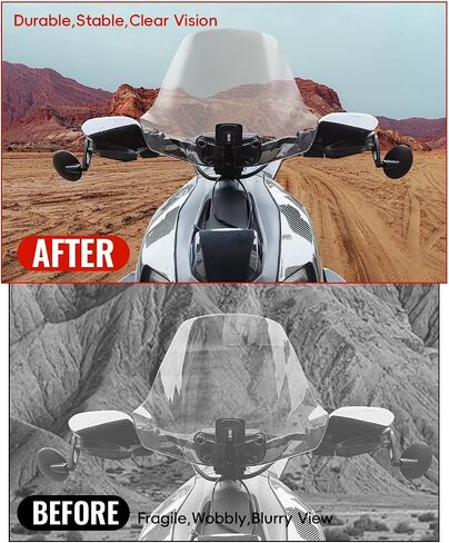 150% Larger Dark Tinted Windshield for Can-Am Ryker, 3" Adjustable Wider Front Hard Coated Adventure Windshield for Ryker 600, 900, Sport & Rally Editions All Models Accessories, Replaces #219401032 in Kuwait