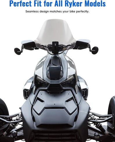 150% Larger Dark Tinted Windshield for Can-Am Ryker, 3" Adjustable Wider Front Hard Coated Adventure Windshield for Ryker 600, 900, Sport & Rally Editions All Models Accessories, Replaces #219401032 in Kuwait
