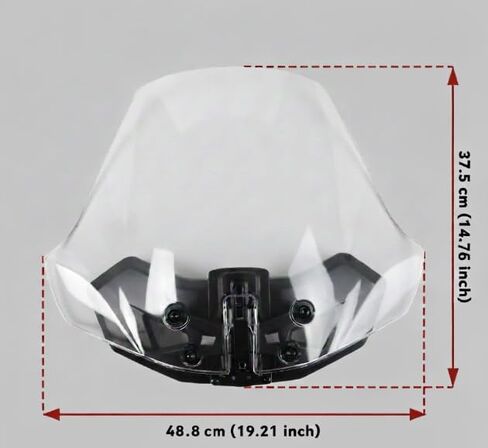 150% Larger Dark Tinted Windshield for Can-Am Ryker, 3" Adjustable Wider Front Hard Coated Adventure Windshield for Ryker 600, 900, Sport & Rally Editions All Models Accessories, Replaces #219401032 in Kuwait