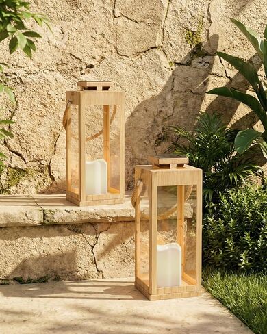 Solar Lanterns Outdoor Waterproof, 2-Pack 13.2" Led Flickering Flameless Candle Lantern, Metal Lanterns Decorative, Hanging Solar Lantern for Garden, Patio, Front Porch,Wedding Decor, Table in Saudi Arabia