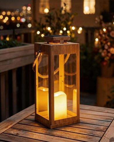 Solar Lanterns Outdoor Waterproof, 2-Pack 13.2" Led Flickering Flameless Candle Lantern, Metal Lanterns Decorative, Hanging Solar Lantern for Garden, Patio, Front Porch,Wedding Decor, Table in Saudi Arabia