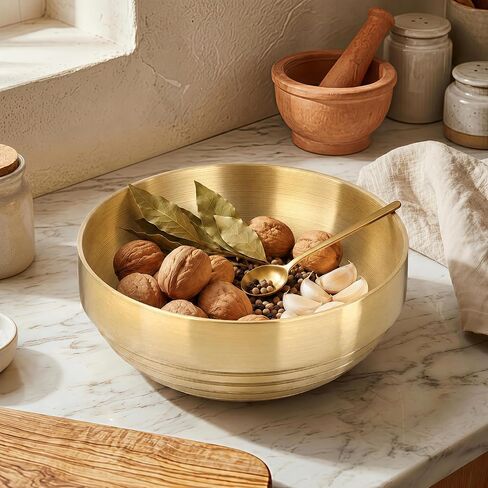 Key Bowl for Entryway Table, Set of 2 Stainless Steel Decorative Bowls 7.4 Inch, Catch All Bowl & Key Holder Tray for Keys Wallet Jewelry, Modern Tabletop Decor for Living Room Office in Saudi Arabia