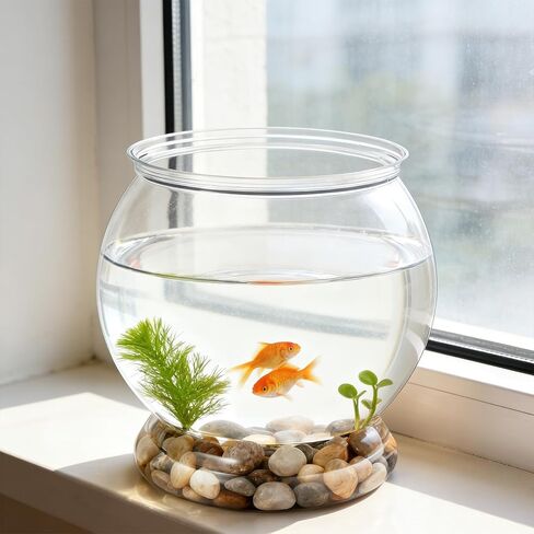 38 oz Mini Plastic Fish Bowl, Decorative Small Fishbowl, Clear Round Small Fishbowl Aquarium, Unbreakable Plastic Betta Fish Tank for Centerpiece Vases, Party Decorations and Home Decor in Saudi Arabia