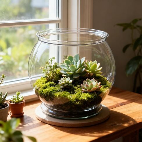 38 oz Mini Plastic Fish Bowl, Decorative Small Fishbowl, Clear Round Small Fishbowl Aquarium, Unbreakable Plastic Betta Fish Tank for Centerpiece Vases, Party Decorations and Home Decor in Saudi Arabia