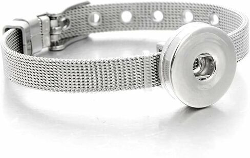 Snap Jewelry Stainless Steel Adjustable Bracelet with Buckle, 8 Inch in Saudi Arabia