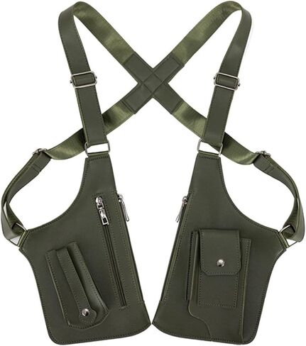 Double Shoulder Armpit Bag, Premium Leather Adjustable Underarm Shoulder Bag with Hidden Shoulder Strap Compartments in Saudi Arabia
