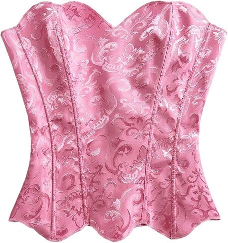 SHENHE Women's Floral Jacquard Vintage Corset Strapless Lace Up Going Out Corset Bustier Tube in Kuwait
