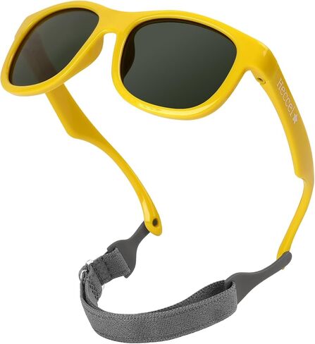 HECCEI Baby Sunglasses, UV Protection Polarized Flexible Sunglasses with Strap for Infant Toddler Boys Girls Age 0-24Months in Kuwait