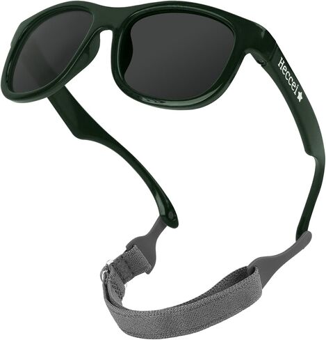 HECCEI Baby Sunglasses, UV Protection Polarized Flexible Sunglasses with Strap for Infant Toddler Boys Girls Age 0-24Months in Kuwait
