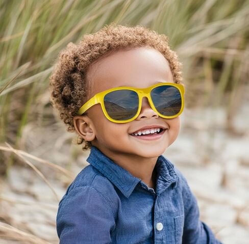 HECCEI Baby Sunglasses, UV Protection Polarized Flexible Sunglasses with Strap for Infant Toddler Boys Girls Age 0-24Months in Kuwait