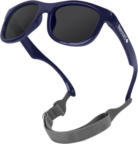 HECCEI Baby Sunglasses, UV Protection Polarized Flexible Sunglasses with Strap for Infant Toddler Boys Girls Age 0-24Months in Kuwait