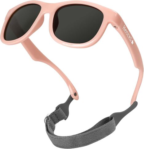 HECCEI Baby Sunglasses, UV Protection Polarized Flexible Sunglasses with Strap for Infant Toddler Boys Girls Age 0-24Months in Kuwait