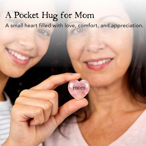 Odrano Rose Quartz Pocket Hug Gift for Mom, Heart Crystal Keepsake for Mother with Sentimental Card, Appreciation Gift from Daughter Son for Birthday, Thank You, Long Distance (Rose) in Saudi Arabia