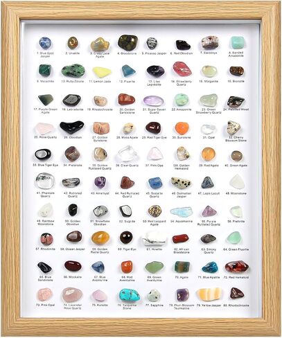 80 PCS Natural Crystal Collection, Crystal and Gemstones for Decoration, Healing Crystal Rocks Set, Mineral Specimens-Crystal Chips Set for Home Decor, Office Desk Decor, Gift in Saudi Arabia
