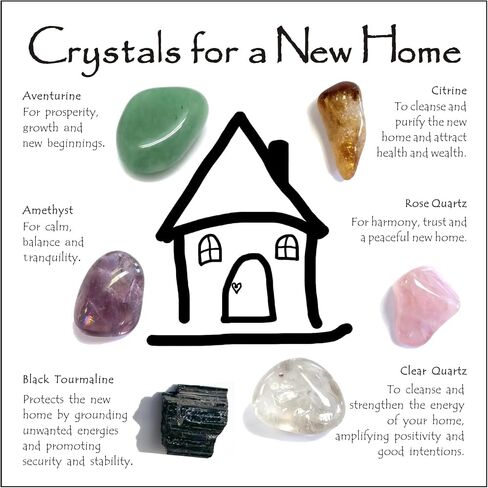 Housewarming Crystal Gift Set for New Home, New Home Blessing Crystals, First Home Gifts for Homeowners, Moving Away Gift, Apartment Warming Gift, Closing Gifts for Home Buyers in Kuwait
