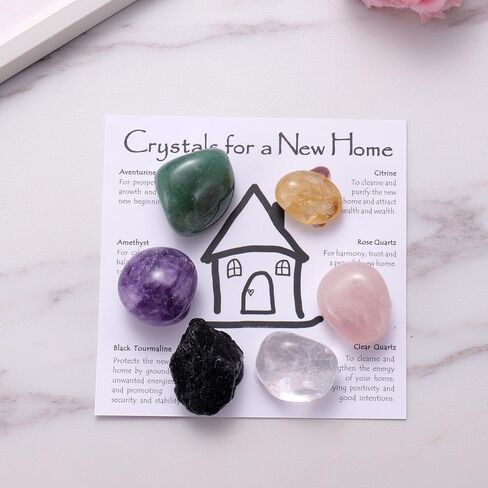 Housewarming Crystal Gift Set for New Home, New Home Blessing Crystals, First Home Gifts for Homeowners, Moving Away Gift, Apartment Warming Gift, Closing Gifts for Home Buyers in Kuwait