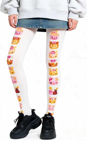 Kawaii Cutecore Tights, Funky Whimsical Tights, Fun Colorful Tights for Women, Lolita Harajuku Fashion Accessories, Whimsy Twee Aesthetic Clothing, Cute Kawaii Clothes in Kuwait