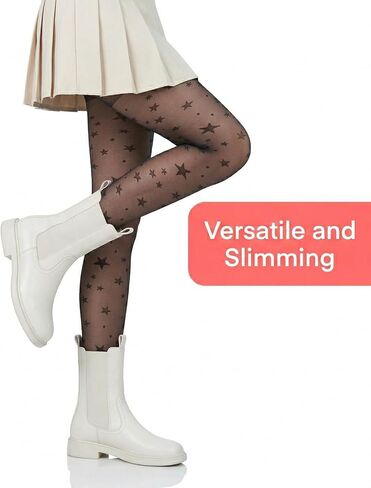 Star Tights for Women, Black Star Tights, Cute Patterned Tight, Durable & Resistant to Snagging Patterned Pantyhose for Women in Kuwait