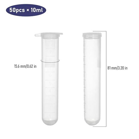 200pcs 10ml Plastic Vial Tube EP Lab Centrifuge Tube Vial Test Tube Sample Storage Container Liquid with Snap Cap in Kuwait
