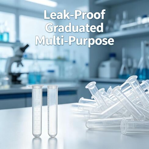 200pcs 10ml Plastic Vial Tube EP Lab Centrifuge Tube Vial Test Tube Sample Storage Container Liquid with Snap Cap in Kuwait