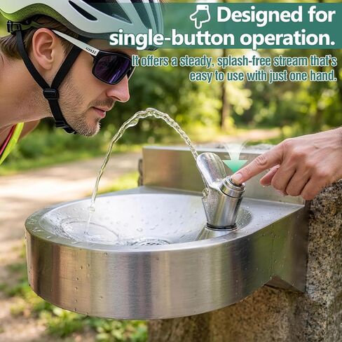Water Drinking Fountain Wall Mounted for Schools, Parks, Gyms, Compact & Space-Saving Design, Commercial Hydration Station One-Click Water Output, Stainless Steel Drinking Water Fountain in Saudi Arabia