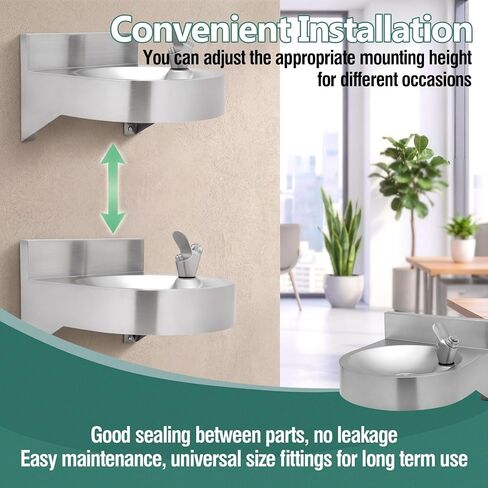 Water Drinking Fountain Wall Mounted for Schools, Parks, Gyms, Compact & Space-Saving Design, Commercial Hydration Station One-Click Water Output, Stainless Steel Drinking Water Fountain in Saudi Arabia