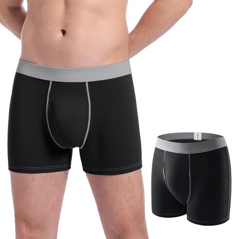Carer Washable Incontinence Underwear for Men Reusable Mens Urinary Incontinence Box Briefs for Bladder Leak Protection 120ml Front Absorbency Cotton Leakproof Underwear Black L in Kuwait