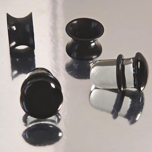 Glass Gauge for Ears Stretching Kit and Silicone Gauge Double Flared Flesh Ear Gauges for Women/Men,2 Pairs,2G/0G/00G Ear Plugs in Kuwait
