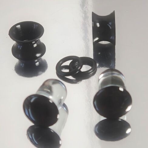 Glass Gauge for Ears Stretching Kit and Silicone Gauge Double Flared Flesh Ear Gauges for Women/Men,2 Pairs,2G/0G/00G Ear Plugs in Kuwait