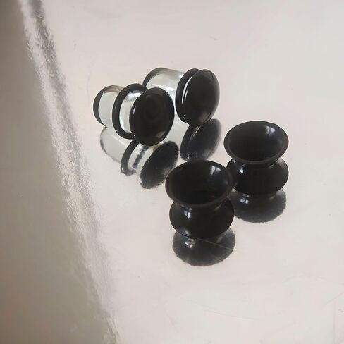 Glass Gauge for Ears Stretching Kit and Silicone Gauge Double Flared Flesh Ear Gauges for Women/Men,2 Pairs,2G/0G/00G Ear Plugs in Kuwait