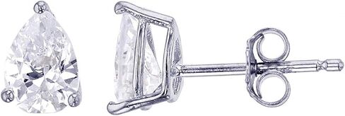الجنيه الاسترليني فضة 3x5mm AAA الكمثرى سوليتير أقراط in Saudi Arabia