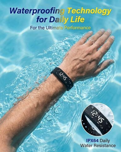 Vibrating Alarm Clock for Heavy Sleepers Vibration Wristband Watch Sleeps Wrist Silent Rise Bands Sleeper Wake up Shock Wearable Wristbands Deaf Band Bracelet Partner Deep Sleep Gadgets(Black) in Kuwait