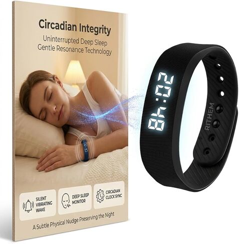 Vibrating Alarm Clock for Heavy Sleepers Vibration Wristband Watch Sleeps Wrist Silent Rise Bands Sleeper Wake up Shock Wearable Wristbands Deaf Band Bracelet Partner Deep Sleep Gadgets(Black) in Saudi Arabia