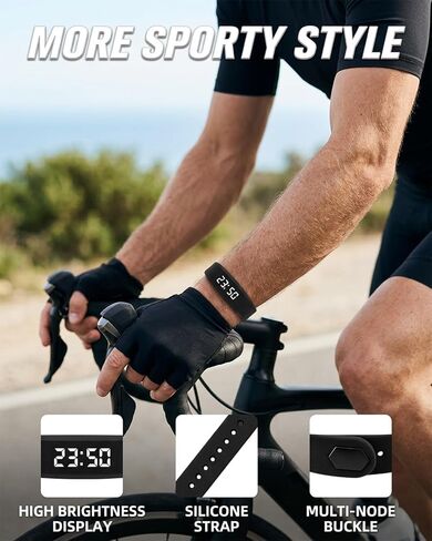 Vibrating Alarm Clock for Heavy Sleepers Vibration Wristband Watch Sleeps Wrist Silent Rise Bands Sleeper Wake up Shock Wearable Wristbands Deaf Band Bracelet Partner Deep Sleep Gadgets(Black) in Kuwait